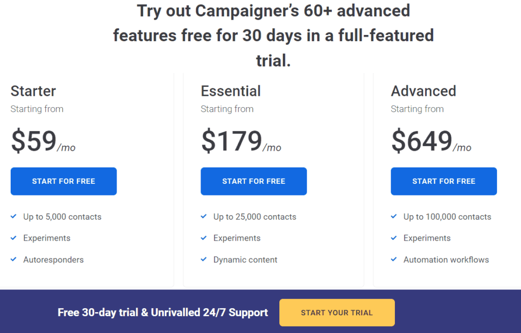 Campaigner-pricing-plans