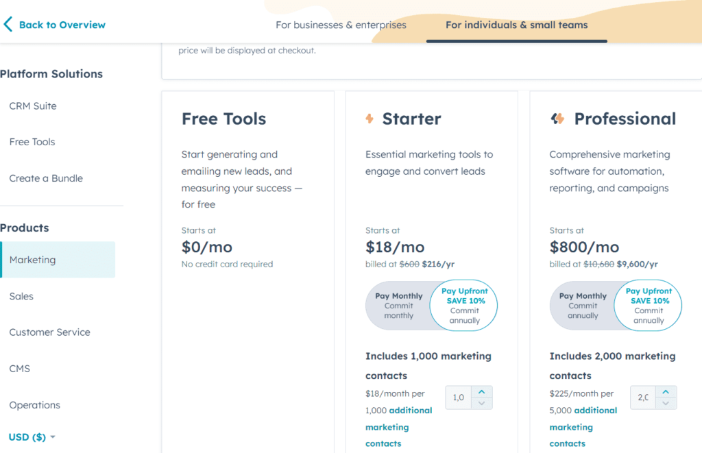 Hubspot-Pricing-Individuals-small-teams