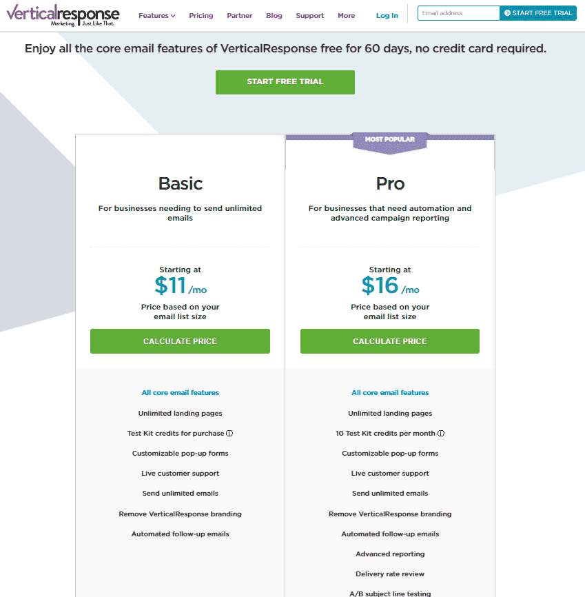 Verticalresponse-email-marketing-pricing-plans