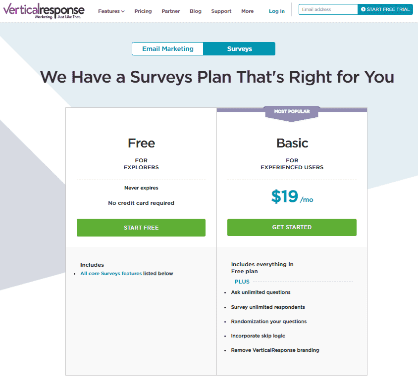 Verticalresponse-survey-pricing-plans