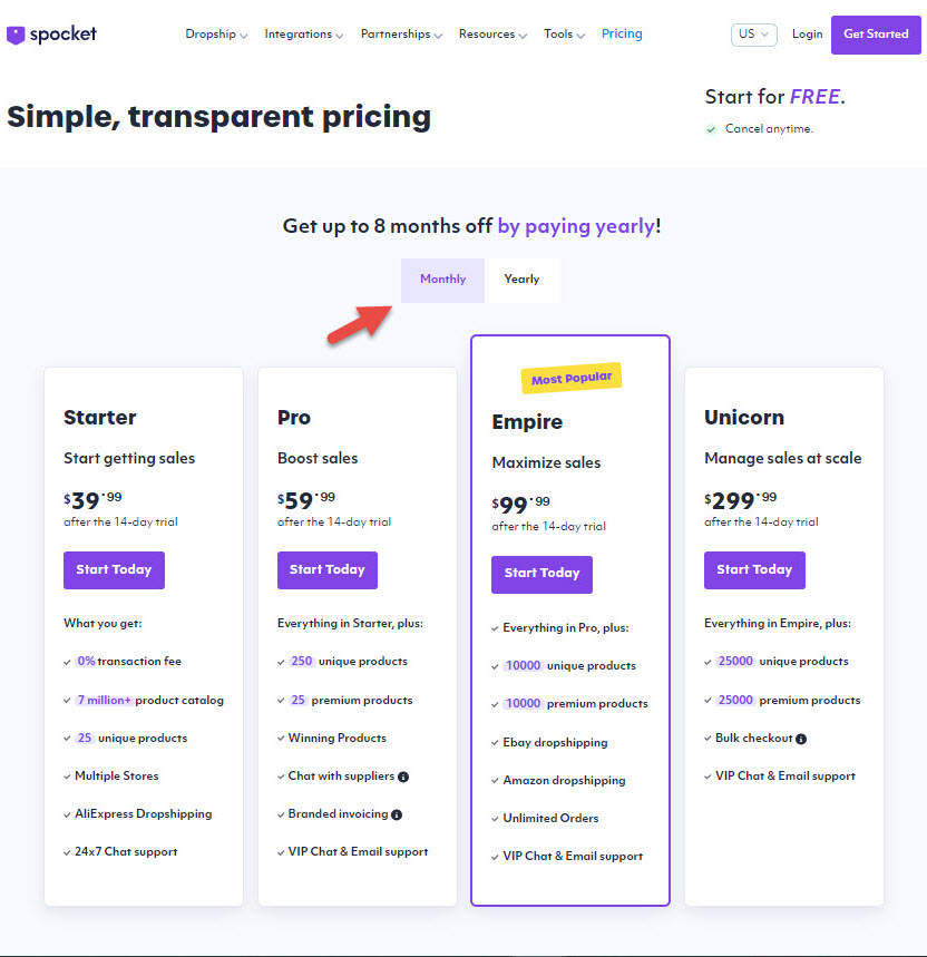 spocket-pricing-monthly