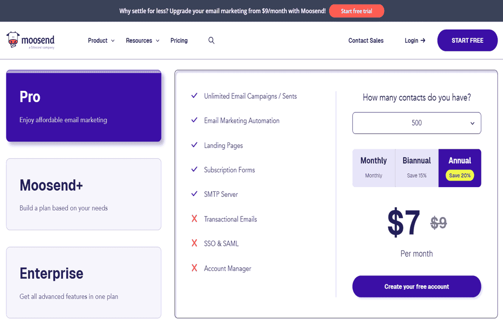 moosend-pricing